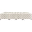 Maklaine Modern / Contemporary Cream Velvet Modular Sectional