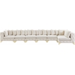 Maklaine Modern / Contemporary Cream Velvet Modular Sectional