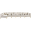 Maklaine Modern / Contemporary Cream Velvet Modular Sectional