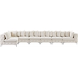 Maklaine Modern / Contemporary Cream Velvet Modular Sectional