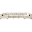 Maklaine Tremblay Velvet Modular Sectional/Pillow in Cream/Gold-Chrome