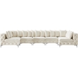 Maklaine Tremblay Velvet Modular Sectional/Pillow in Cream/Gold-Chrome
