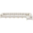 Maklaine Modern / Contemporary Cream Velvet Modular Sectional
