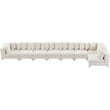 Maklaine Modern / Contemporary Cream Velvet Modular Sectional