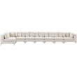 Maklaine Modern / Contemporary Cream Velvet Modular Sectional