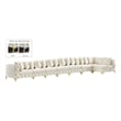 Maklaine Modern / Contemporary Cream Velvet Modular Sectional