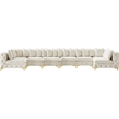 Maklaine Modern / Contemporary Cream Velvet Modular Sectional