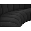 Maklaine Contemporary Black Boucle Fabric 7pc. Modular Sectional