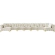 Maklaine Modern / Contemporary Cream Velvet Modular Sectional