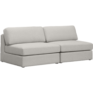 Maklaine Contemporary Beige Durable Linen Textured Fabric Modular Sofa
