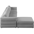 Maklaine Contemporary Grey Durable Linen Textured Fabric Modular Sectional