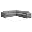 Maklaine Contemporary Grey Durable Linen Textured Fabric Modular Sectional