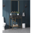 Maklaine Contemporary Black Artificial Marble Bathroom Vanity