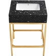 Maklaine Contemporary Black Artificial Marble Bathroom Vanity