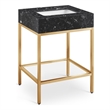 Maklaine Contemporary Black Artificial Marble Bathroom Vanity