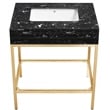 Maklaine Contemporary White Artificial Marble Bathroom Vanity