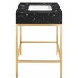 Maklaine Contemporary White Artificial Marble Bathroom Vanity