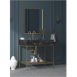 Maklaine Contemporary Black Artificial Marble Bathroom Vanity