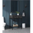 Maklaine Contemporary Black Artificial Marble Bathroom Vanity