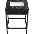 Maklaine Contemporary Black Artificial Marble Bathroom Vanity