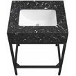 Maklaine Contemporary Black Artificial Marble Bathroom Vanity