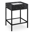 Maklaine Contemporary Black Artificial Marble Bathroom Vanity