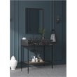 Maklaine Contemporary Black Artificial Marble Bathroom Vanity