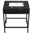 Maklaine Contemporary Black Artificial Marble Bathroom Vanity