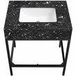 Maklaine Contemporary Black Artificial Marble Bathroom Vanity