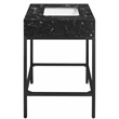 Maklaine Contemporary Black Artificial Marble Bathroom Vanity