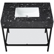 Maklaine Contemporary Black Artificial Marble Bathroom Vanity