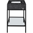 Maklaine Contemporary Black Artificial Marble Bathroom Vanity