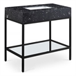 Maklaine Contemporary Black Artificial Marble Bathroom Vanity