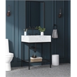 Maklaine Contemporary White Artificial Marble Bathroom Vanity