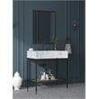 Maklaine Contemporary Black Artificial Marble Bathroom Vanity