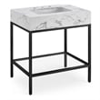 Maklaine Contemporary Black Artificial Marble Bathroom Vanity