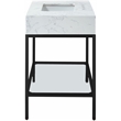 Maklaine Contemporary White Artificial Marble Bathroom Vanity