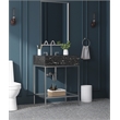 Maklaine Contemporary Black Artificial Marble Bathroom Vanity