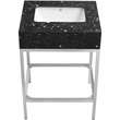 Maklaine Contemporary Black Artificial Marble Bathroom Vanity