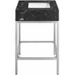 Maklaine Contemporary Black Artificial Marble Bathroom Vanity
