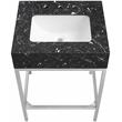 Maklaine Contemporary Black Artificial Marble Bathroom Vanity