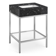 Maklaine Contemporary Black Artificial Marble Bathroom Vanity