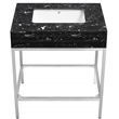 Maklaine Contemporary White Artificial Marble Bathroom Vanity