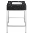 Maklaine Contemporary White Artificial Marble Bathroom Vanity