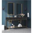 Maklaine Contemporary Black Artificial Marble Bathroom Vanity