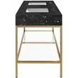 Maklaine Contemporary Black Artificial Marble Bathroom Vanity