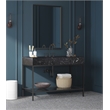 Maklaine Contemporary Black Artificial Marble Bathroom Vanity