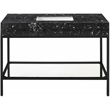 Maklaine Contemporary Black Artificial Marble Bathroom Vanity