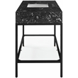 Maklaine Contemporary Black Artificial Marble Bathroom Vanity