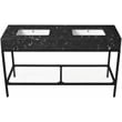 Maklaine Contemporary Black Artificial Marble Bathroom Vanity